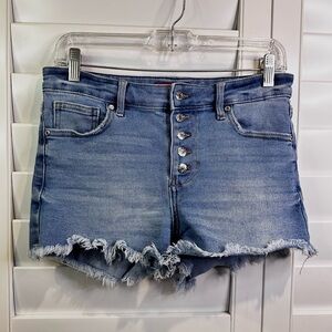 GUESS High-Rise Denim Shorts